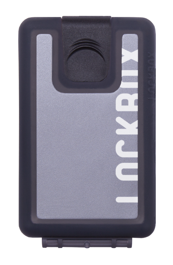 Lockbox Transp Grey Silver plata clip negro
