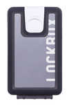 Lockbox Transp Grey Silver plata clip blanco
