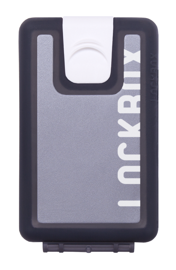 Lockbox Transp Grey Silver plata clip blanco