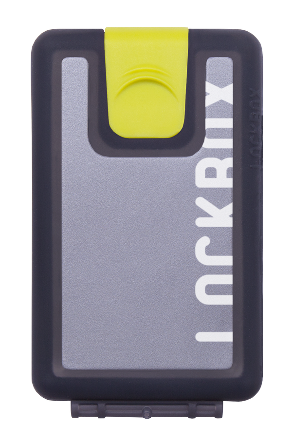 Lockbox Transp Grey Silver plata clip verde