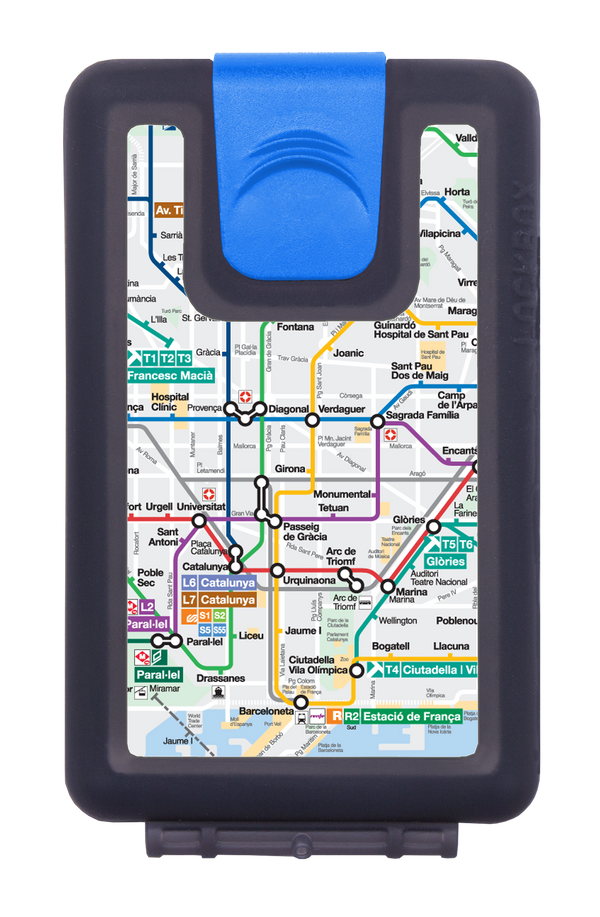 Lockbox Metro Barcelona. Clip cierre azul.
