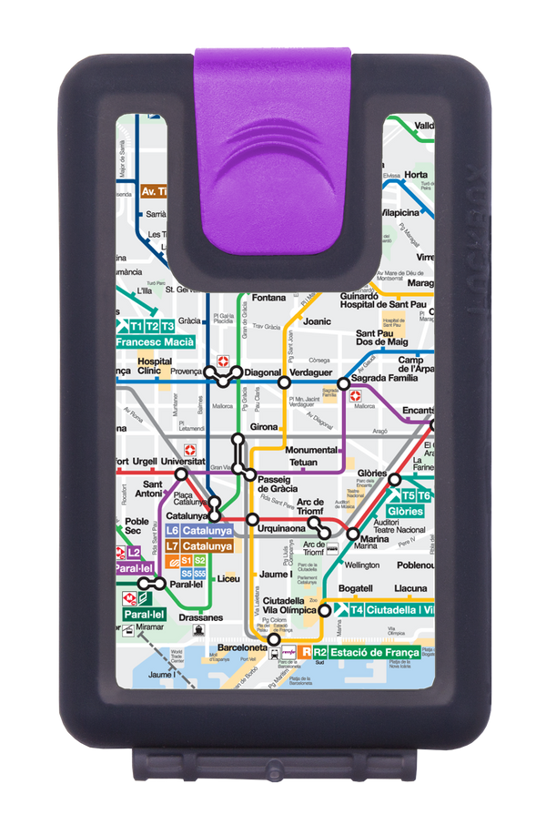 Lockbox Metro Barcelona. Clip cierre lila.