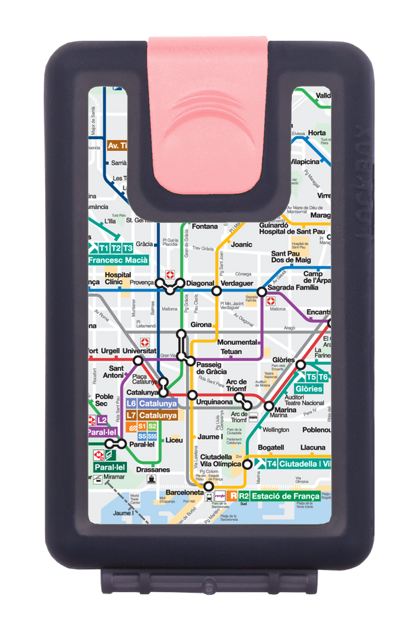 Lockbox Metro Barcelona. Clip cierre rosa.