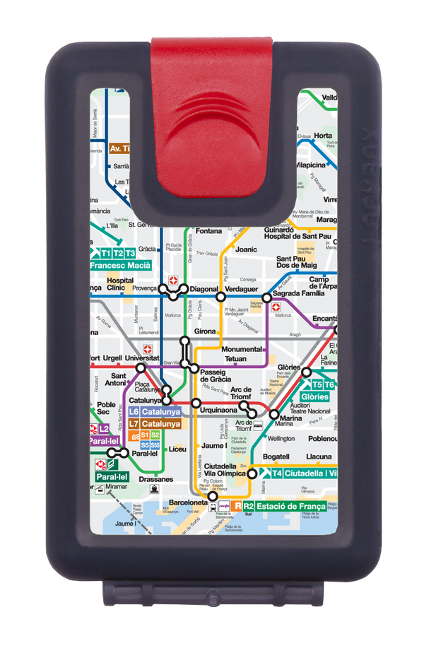 Lockbox Metro Barcelona. Clip cierre rojo.