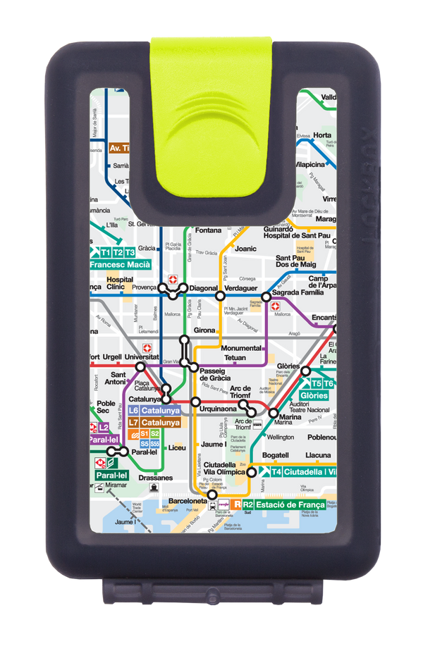 Lockbox Metro Barcelona. Clip cierre verde.