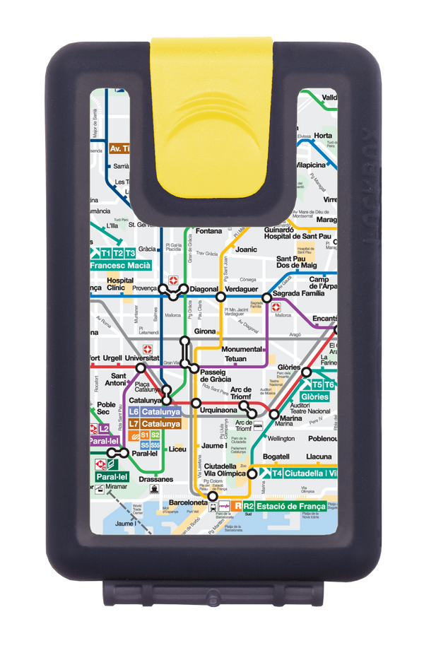 Lockbox Metro Barcelona. Clip cierre amarillo.