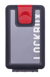 Lockbox Transp Grey Silver plata clip rojo