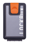 Lockbox Transp Grey Silver plata clip naranja